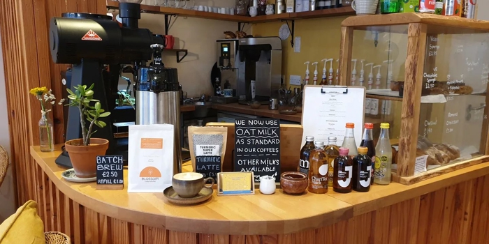 The counter at the Dana Cafe.