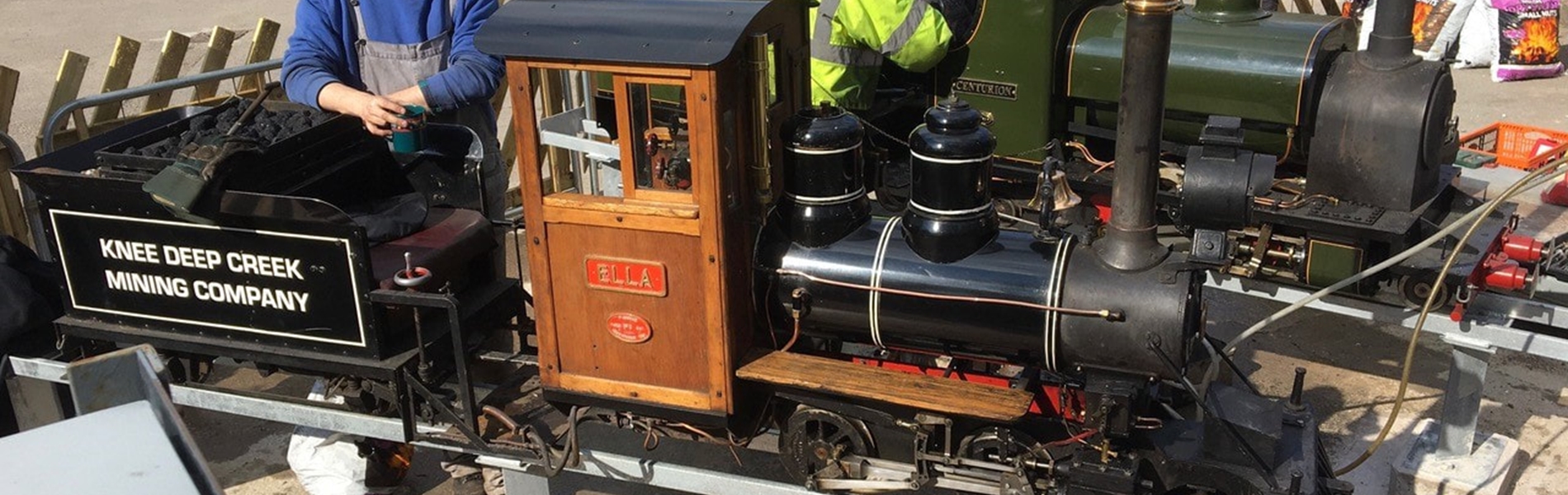 Two locomotives at the Abbeydale Miniature Railway