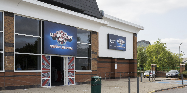 The entrance to the Ninja Warrior UK Adventure Park.