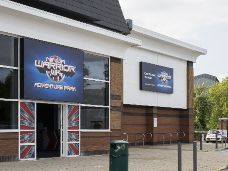 The entrance to the Ninja Warrior UK Adventure Park.