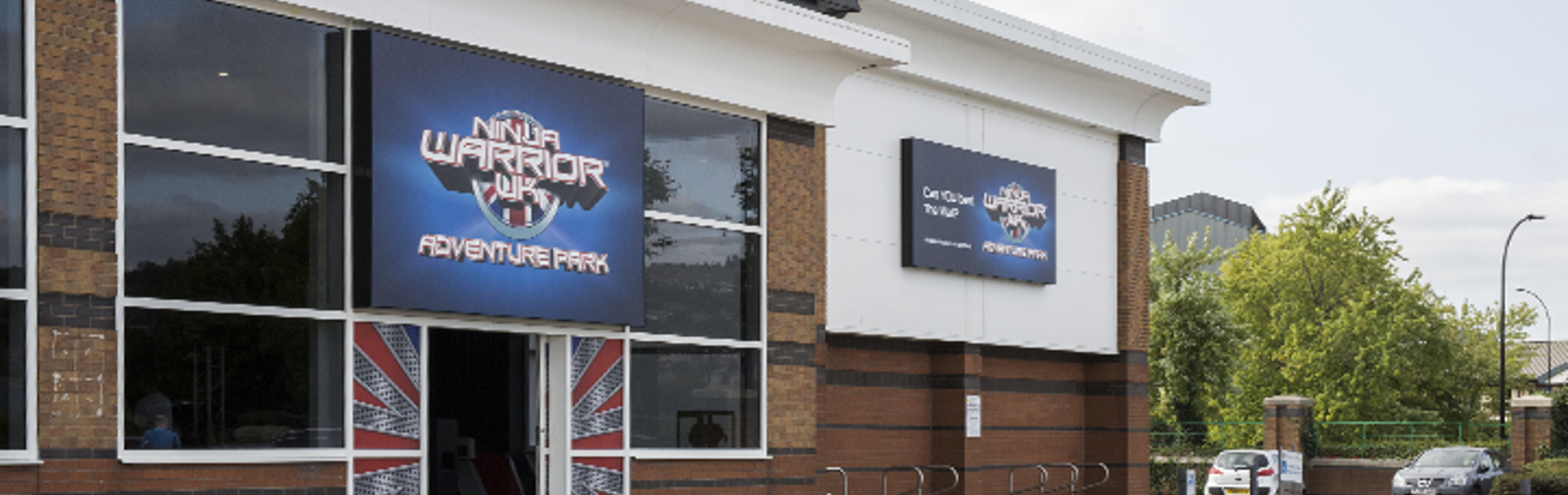 The entrance to the Ninja Warrior UK Adventure Park.