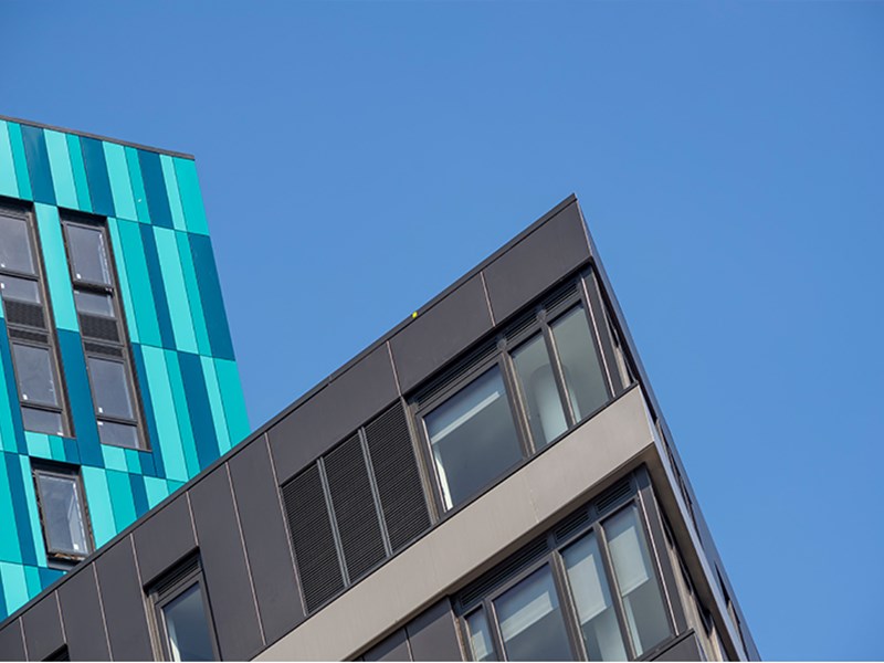 An exterior shot of New Era Square.