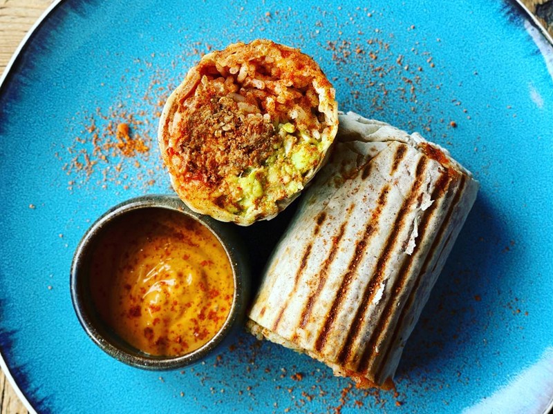 A burrito from S17 Coffee Shop & Bistro.