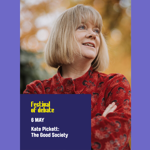 Poster for the event with an image of the author Kate Pickett.