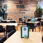 Interior of Dukes in the Park with their Scandinavian wooden panelling