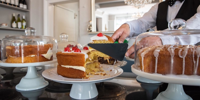 Cakes on display at Jameson's Tea Room.