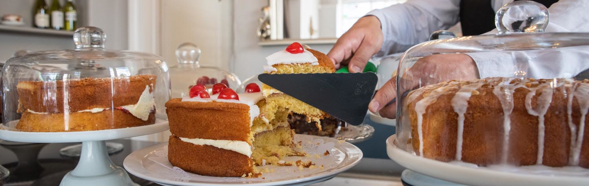 Cakes on display at Jameson's Tea Room.