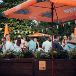 Beer garden at The Blue Stoops.
