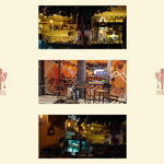 Three images of the interior of Norse.