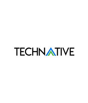 Logo for Technative featuring the word 'TECHNATIVE' in black uppercase letters, with the letter 'A' stylized as a blue and green triangular shape.