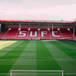 The pitch at Sheffield United Football Club.