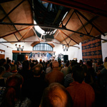 View from the audience watching live music at Yellow Arch venue in Sheffield 