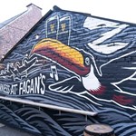 A mural in the beer garden at Fagan's.