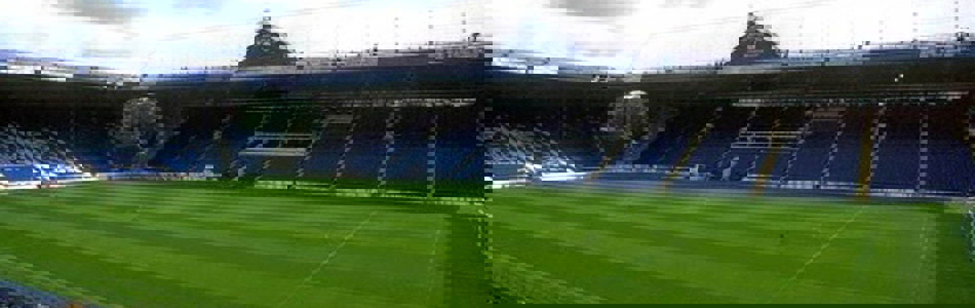 A view of the pitch, from the stands, at Hillsborough Stadium.