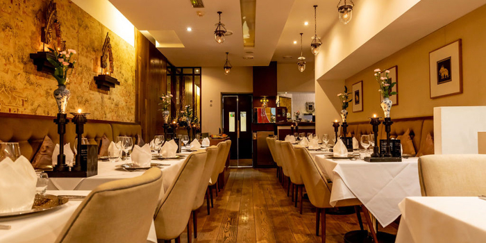 The sumptuous interior of the All Siam Thai Restaurant. 