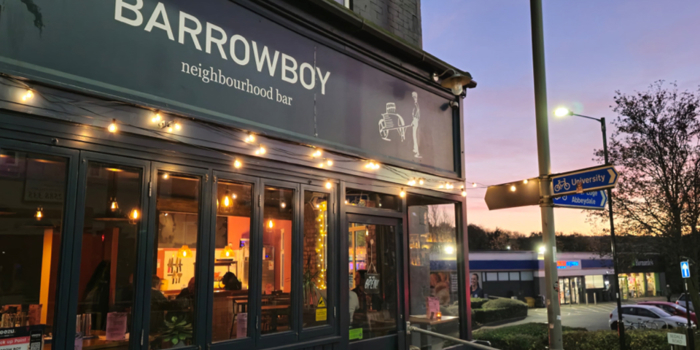 The sign outside the Barrowboy.