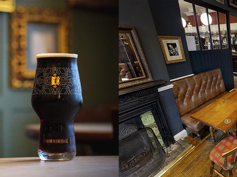 Two pictures of the interior of The Greystones.