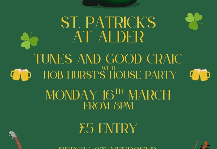 Poster for the event done in a St Patricks/ Irish theme.