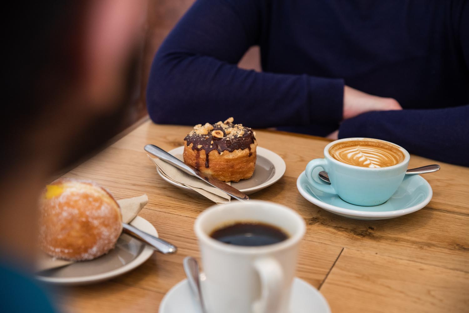 Coffee and doughnuts at Steam Yard.