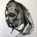 A print of a face from a plate.