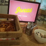 Jonas Court – crate containing a Danish TV screen and breakfast items.