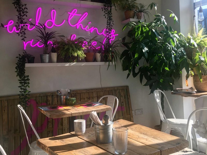 The interior of Pom Kitchen.