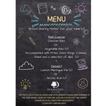 A blackboard with the menu for Schools Out written on it.