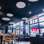 The interior of the Showroom Bar and Cafe.