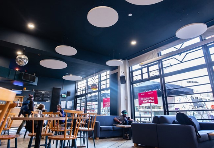 The interior of the Showroom Bar and Cafe.