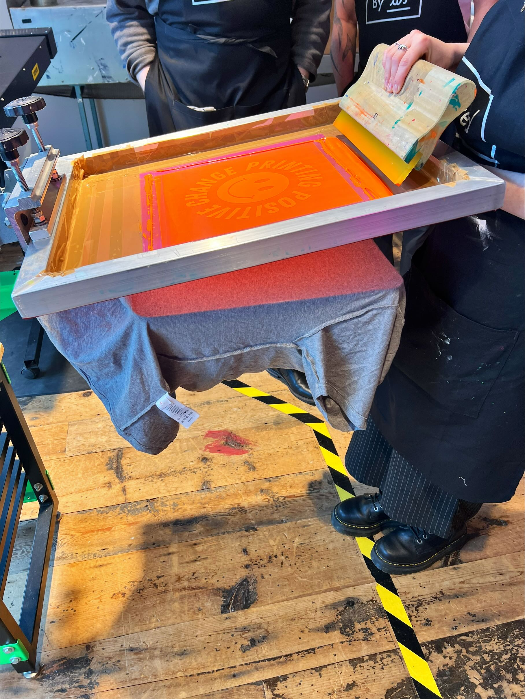 Screen printing at Printed by Us.