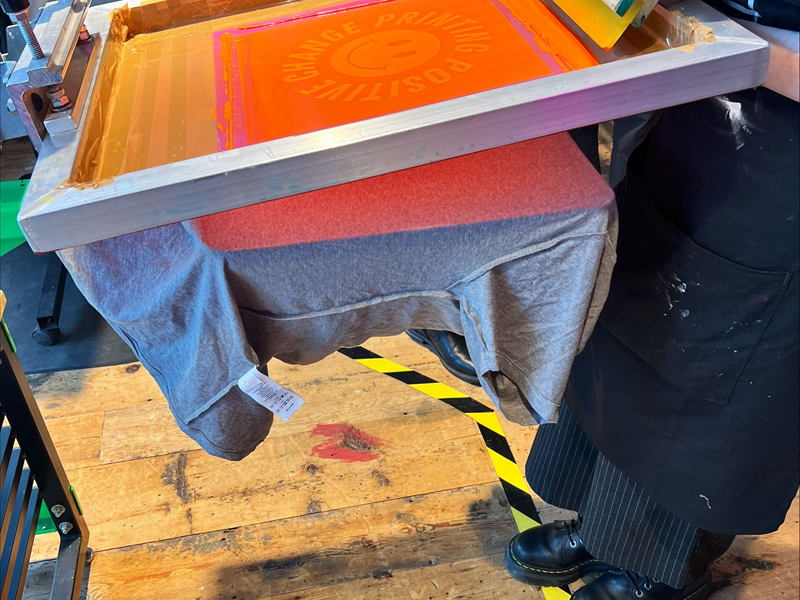 Screen printing at Printed by Us.