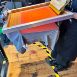 Screen printing at Printed by Us.