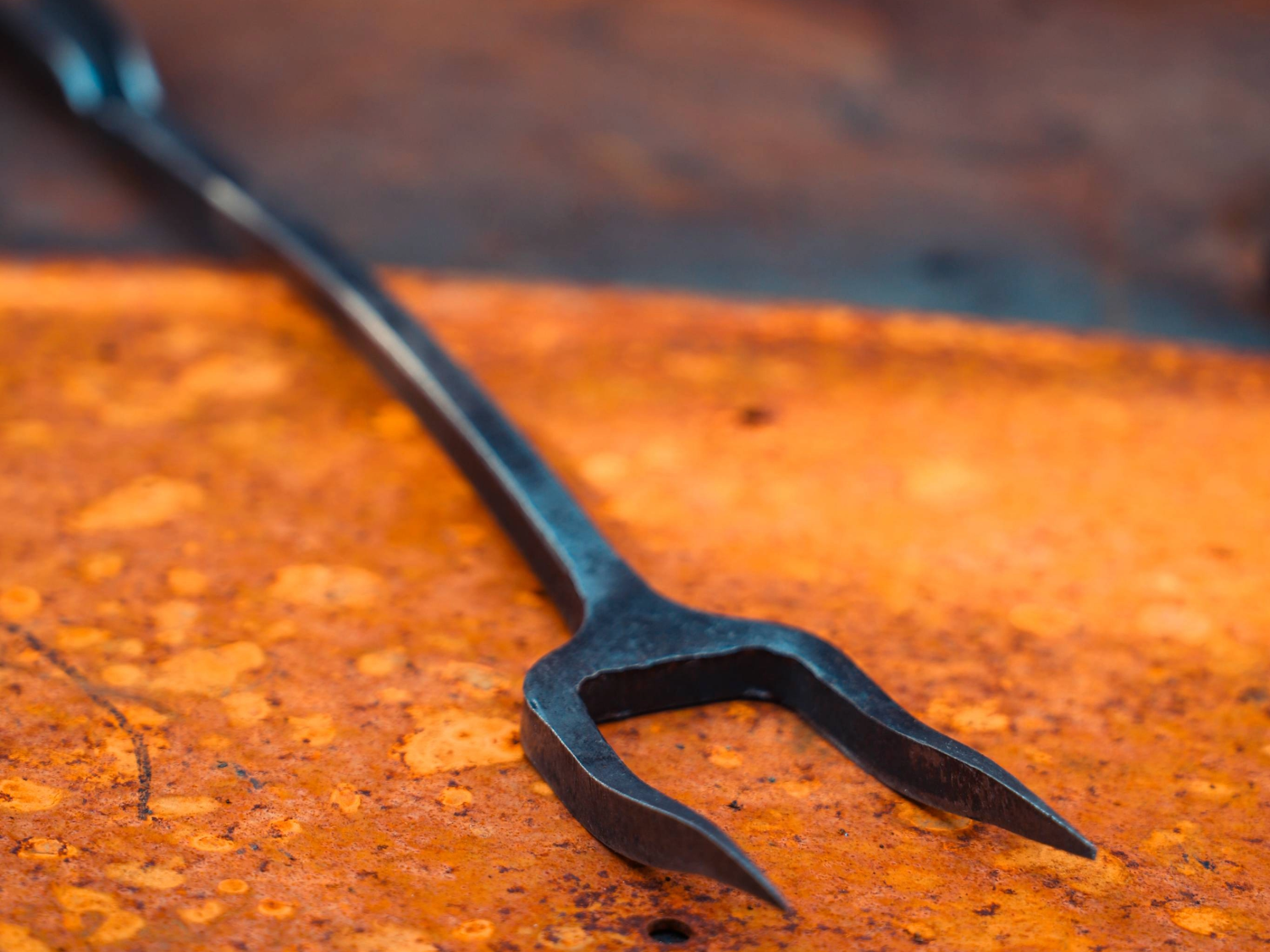 A wrought iron tool.