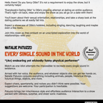 Poster for two clown shows: “Everybody’s Dating Ollie” by Ollie Yates and “Every Single Sound in the World” by Natalie Patuzzo. Text describes Ollie’s comedic attempt at dating an audience and Natalie’s chaotic, physical performance recreating sounds. Includes award mentions, event details: 1st March, Alder Bar, Kelham Island, Sheffield, doors 6:30 PM, link bogofclowns.eventbrite.com.