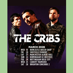 Poster for The Cribs gig at the Foundry with a picture of the band.