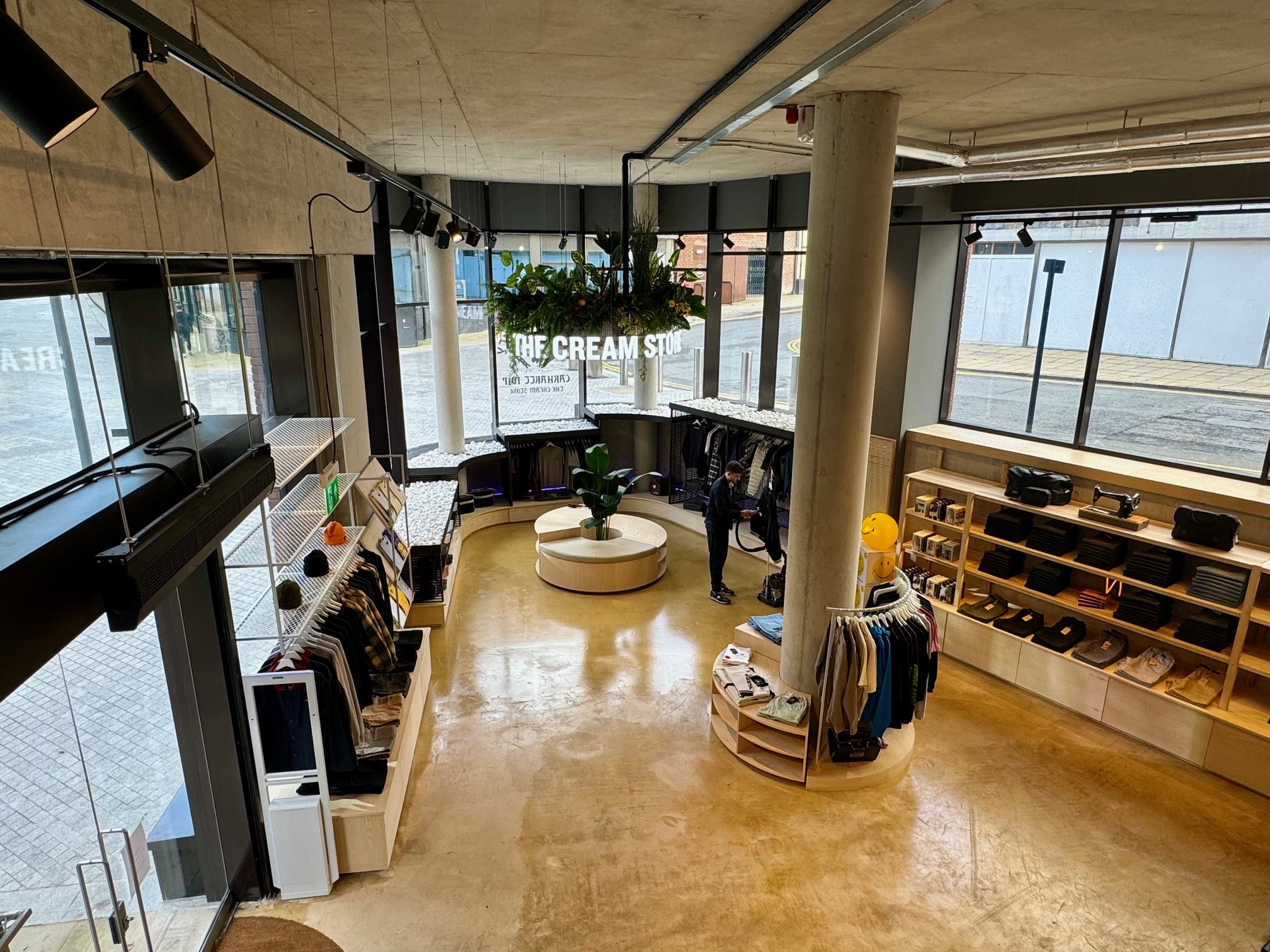 A view of the ground floor at The Cream Store, taken from the second floor.