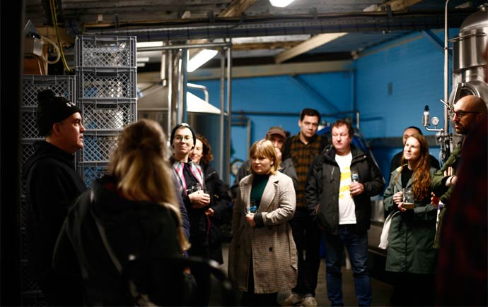 Group of people on beer tour