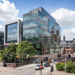 The glass clad buildings that make up the Sheffield Digital Campus.