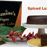 Jasmine's Jamaican Rum Cake on a display stand.