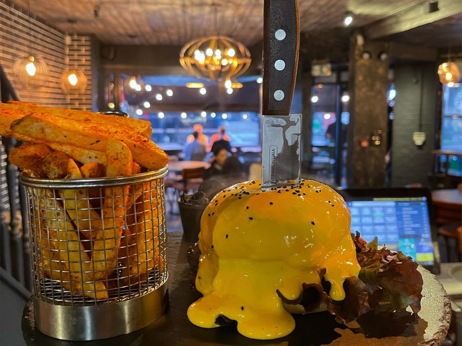 Dirty Burger and Fries at Lounge 418.