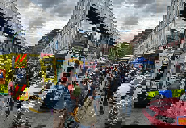 A 999 Fun Day from a previous year. The Moor id filled with people, young and old, looking at various services vehicles.