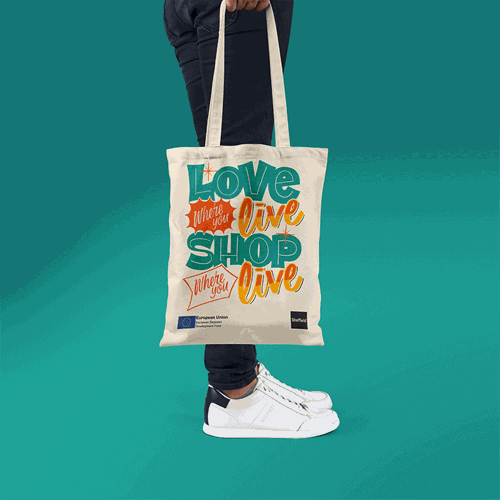 Shop Local Sheffield bag animated gif