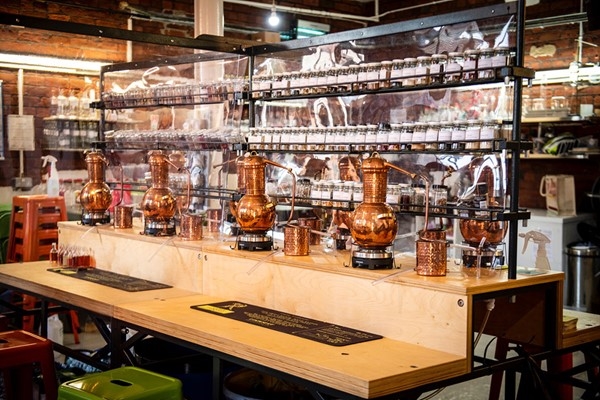 The distilling equipment at Locksley Distilling.
