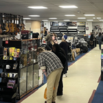 Musical instruments on display and for sale at The Arundel Emporium.