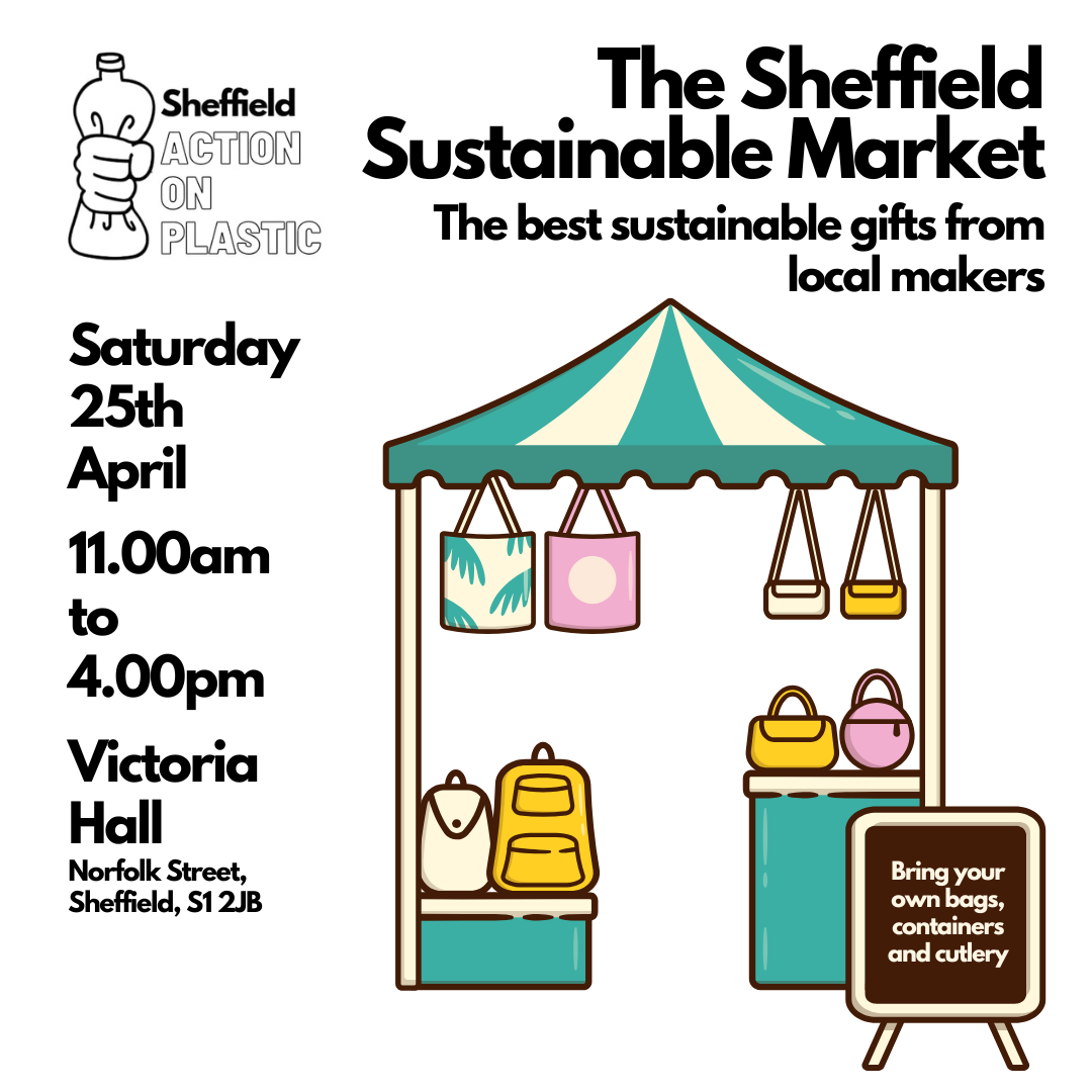 Poster for the event with an illustration of a traditional market stall.