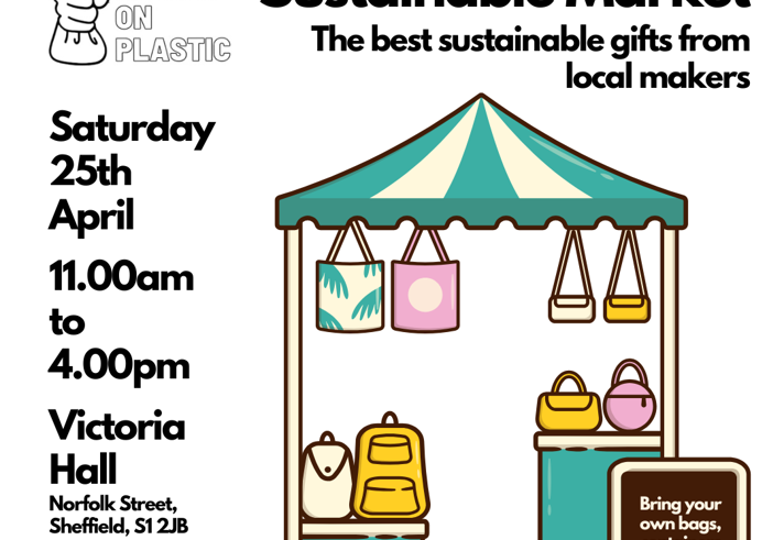 Poster for the event with an illustration of a traditional market stall.