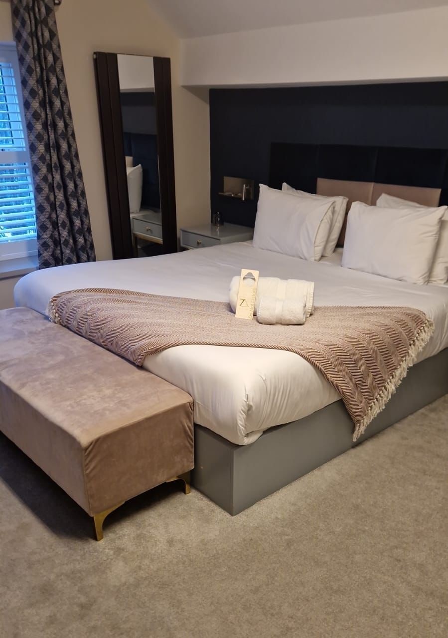 A comfortable and lovely hotel room.