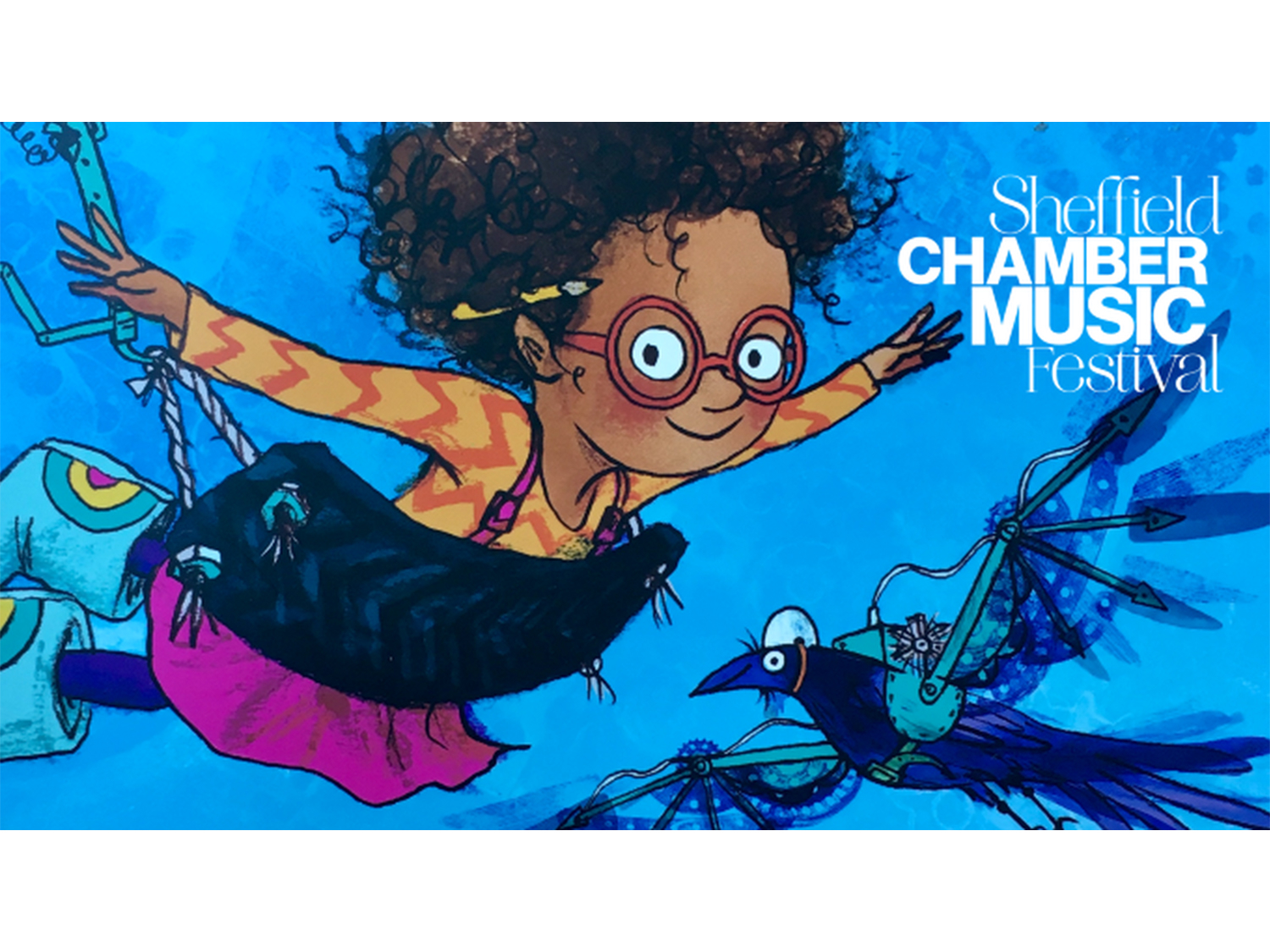 A promo for Izzy Gizmo with a drawing of a girl on a swing.