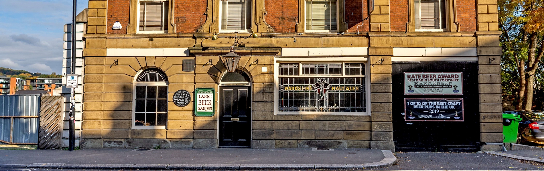 Exterior shot of the Shakespeare's Pub in Sheffield.