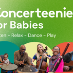 Poster for the event with photos of people playing various instruments.